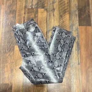 Snake Print Faux leather Women Jeans